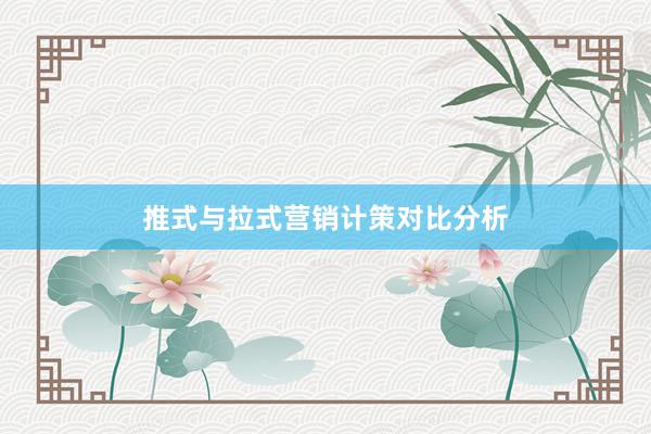 推式与拉式营销计策对比分析